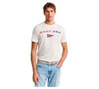 GANT Graphic SS T-Shirt Camiseta, Crema, S Hombres