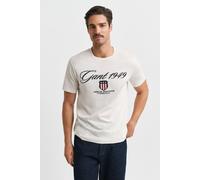 GANT Graphic Ss T-shirt Cream Talla: L | Camisetas Básicas Outlet | Hombre | Blanco