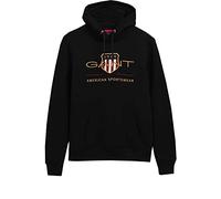 GANT Herren Reg Archive Shield - Sudadera con Capucha, Negro, L