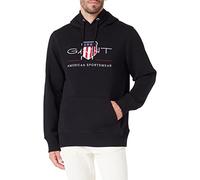 GANT Herren Reg Archive Shield - Sudadera con Capucha, Negro, XL
