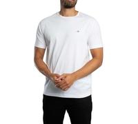 GANT Camiseta con Escudo Impreso, Blanco, M Hombres