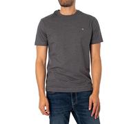 GANT Hombre Camiseta con Escudo Normal, Anthracite Melange, XL