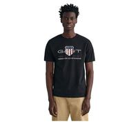GANT Hombre Camiseta con Escudo Normal, Black, XL