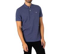 GANT Hombre Polo De Piqué con Escudo Regular, Dark Jeans Blue Melange, M