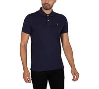 GANT Reg Pique SS Rugger Polo con Logotipo de Contraste, Evening Blue, 3XL para Hombre
