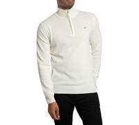 GANT Hombre Punto De Lana De Cordero Extrafina con Media Cremallera, Cream, XL