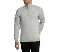 GANT Hombre Punto De Lana De Cordero Extrafina con Media Cremallera, Grey Melange, XL