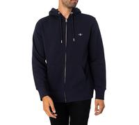 GANT Hombre Sudadera con Capucha Y Cremallera con Escudo Regular, Evening Blue, L