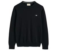 GANT Jersey clásico de algodón con Cuello en C, Negro, estándar, Negro, XL