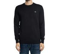 GANT Jersey clásico de algodón con Cuello en C, Negro, estándar, Negro, XXL