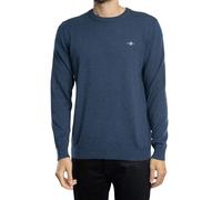GANT Jersey clásico de algodón con Cuello en C para Hombre, Dark Jeansblue Melange., XL