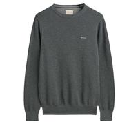 GANT Jersey clásico de algodón con Cuello en C para Hombre, Gris Oscuro, S