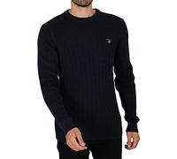 GANT Jersey de algodón con Cuello en C, Color Azul, Azul Noche, M