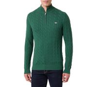 GANT Jersey de algodón con Media Cremallera para Hombre, Verde Bosque, S