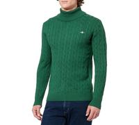 GANT Jersey de algodón para Hombre con Cuello de Tortuga, Verde Bosque, S