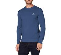 GANT Jersey de algodón Pique con Cuello en C para Hombre, Denim Blue Mel, L