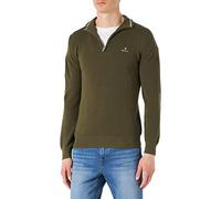 GANT Cotton Pique Halfzip Pullover DE ALGODÓN con Cremallera Corta, Racing Green, M para Hombre