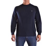 GANT Jersey de Manga Corta para Hombre de algodón Pique con Cuello en C, Color Azul, Azul Noche, L