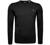 GANT Sudadera clásica de algodón con Cuello en C para Hombre, Negro, 3XL