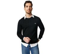 GANT Jersey de Manga Larga Cuello Redondo Punto de Cable Beige, Crema, S