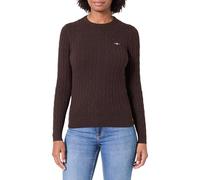 GANT Jersey elástico de algodón con Cuello en C para Mujer, marrón Intenso, S