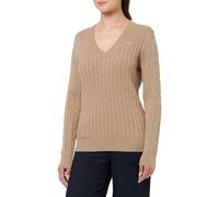 GANT Jersey elástico de algodón con Cuello en V para Mujer, Color Beige., XL