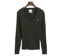 GANT Jersey elástico de algodón con Cuello en V para Mujer, Laguna Verde, L