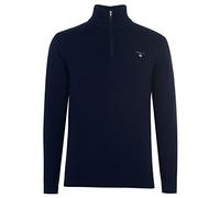 GANT Hombre Punto Informal con Media Cremallera, Evening Blue, L