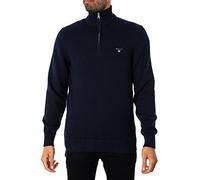 GANT Jersey Informal de algodón con Media Cremallera para Hombre, Color Azul, Azul Noche, XXXXL