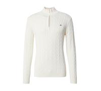 GANT Cable de algodón con Media Cremallera Suéter pulóver, Crema, S para Hombre