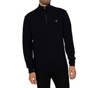 Gant Lambswool Zip, suéter Hombre, Azul (Marine), Medium