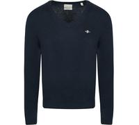 GANT Lana de cordero extrafina con cuello en V, Dark Navy Melange, L