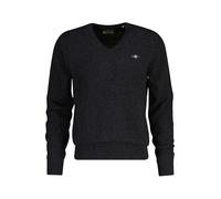 GANT Lana de cordero extrafina con cuello en V, Dk Charcoal Melange, L