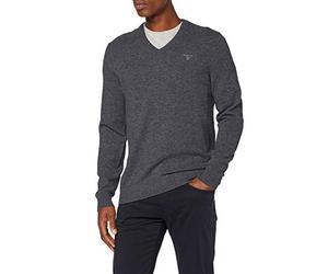 GANT Lana de cordero extrafina con cuello en V, Dk Charcoal Melange, M