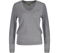 GANT Lana de cordero extrafina con cuello en V, Gris, XXL