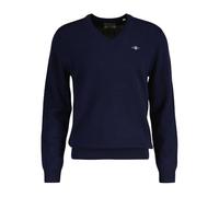 GANT Extrafina Lana de Cordero con Cuello en V Suter Pulver, Marine, L Hombres