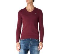 GANT Lana de Cordero extrafina con Cuello en V, Rojo Vino, XXXL