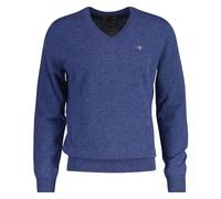 GANT Lana de cordero extrafina con cuello en V, Stone Blue Melange, L