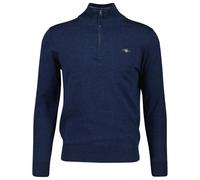 GANT Media Cremallera de algodón clásico Suéter, Dark Jeansblue Melange, M para Hombre