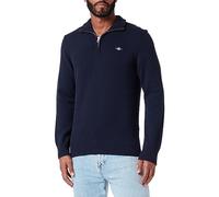 GANT Media Cremallera de algodón clásico Suéter pulóver, Lapis Blue, M para Hombre
