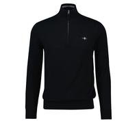 GANT Media Cremallera de algodón clásico Suéter pulóver, Negro, XL para Hombre