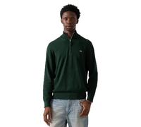 GANT Media Cremallera de algodón clásico Suéter pulóver, Tartán Green, L para Hombre