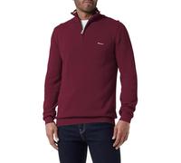 GANT Media Cremallera de piqué de algodón Suéter pulóver, Vino Rico, L para Hombre