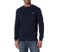 GANT Mini Cable C-Neck Suéter pulóver, Azul Noche, L Hombres