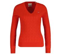 GANT Mujer Cable-Strickpullover - Stretch Algodón Cable V-Neck, Cable de Punto