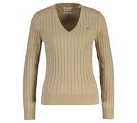 GANT Mujer Cable-Strickpullover - Stretch Algodón Cable V-Neck, Cable de Punto