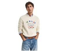 GANT Nautical Flags C-Neck Suéter pulóver, Crema, 3XL para Hombre