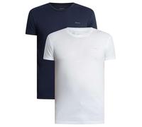 GANT Pack de 2 Camisetas de Cuello en C para Hombre, Color Azul Marino/Blanco, estándar (2 Unidades), Azul Marino/Blanco, Talla única