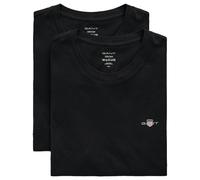 GANT Pack de 2 Camisetas de Cuello en C para Hombre, Color Negro, estándar (2 Unidades), Negro, Talla única