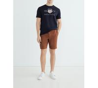 Gant Pantalones cortos con cordón ajustable en la cintura y tejido de lino en tono beige. Marrón oscuro S